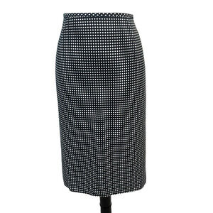 Le Suit Collections Skirt size 16 Black Ivory Polka Dots Knee A Line Career